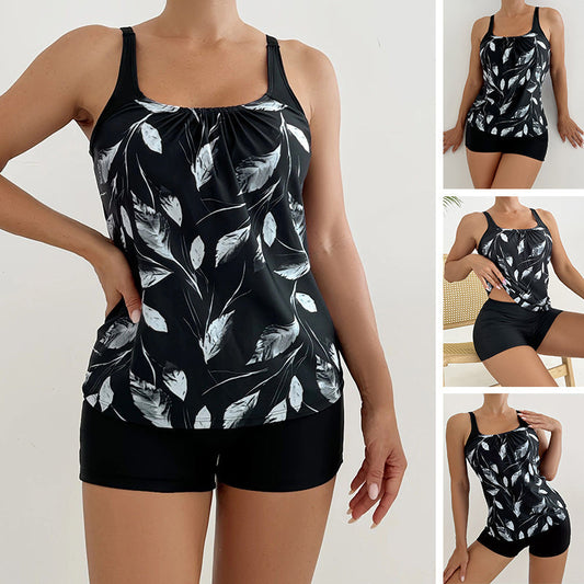 👙 50% RABATT! 🌊 Zweiteiliges Damen-Tankini-Set mit Print – Figurumschmeichelnd & schnell trocknend – Perfekt für Strand, Pool oder heiße Sommertage – bequemer Badespaß mit Stil ☀️