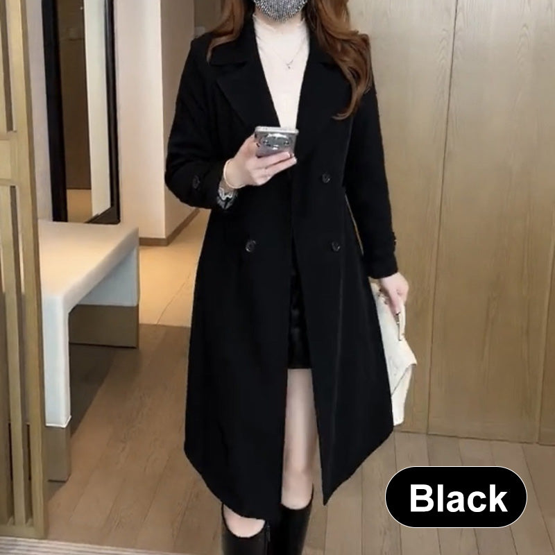 🧥🍂2025 Herbst Neuheit Fleecegefütterter, verdickter, mittellanger Damen-Trenchcoat