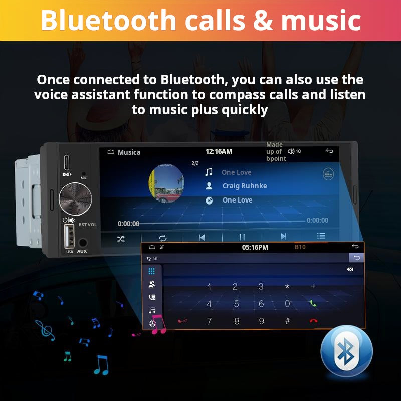 6,36-Zoll-Smart-Touchscreen (kabellos) | Bluetooth | Sprachsteuerung | HD-Multimedia-Bildschirm