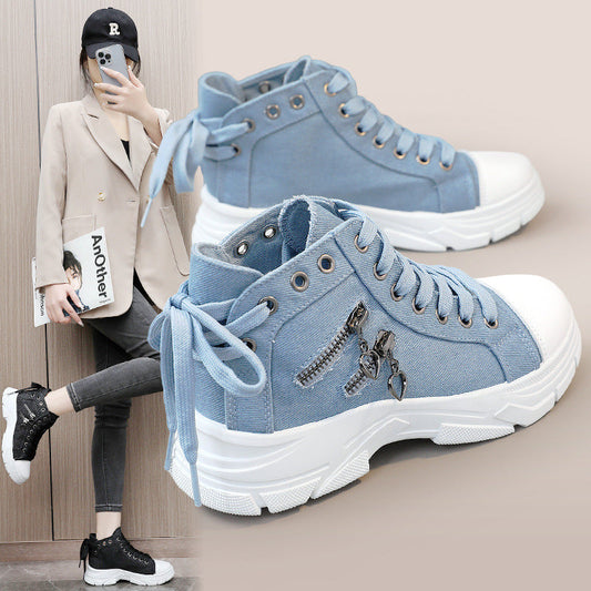 💖Begrenzte Stückzahl verfügbar 50 % Rabatt💖Lässige Canvas-Schuhe für Damen mit dicker Sohle