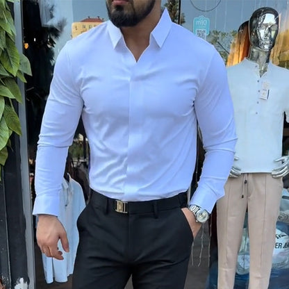 ✨Bestseller 2025⌛👔 Herren-Freizeithemd, schmal geschnitten, einfarbig
