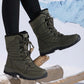 Warme, knöchelhohe Schnür-Schneestiefel für Damen【Kostenloser Versand】