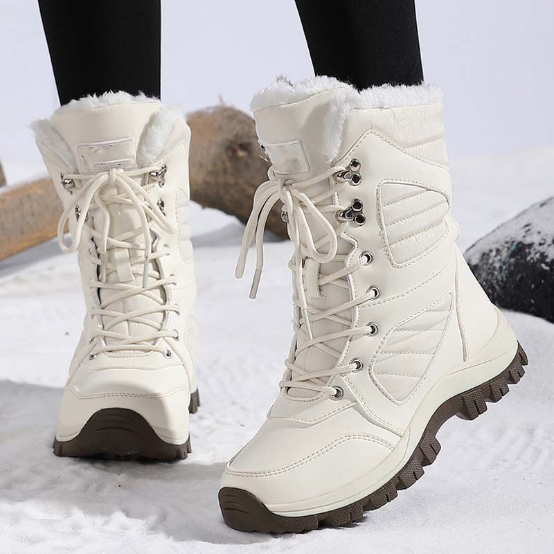 Warme, knöchelhohe Schnür-Schneestiefel für Damen【Kostenloser Versand】