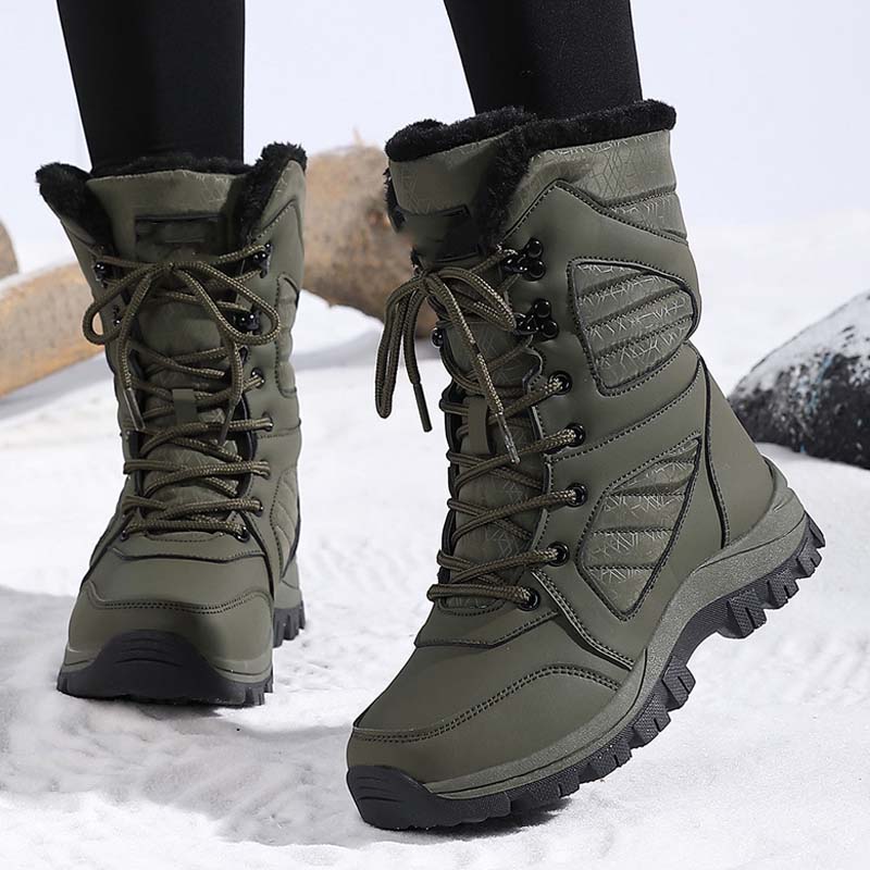 Warme, knöchelhohe Schnür-Schneestiefel für Damen【Kostenloser Versand】