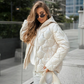 💕Kurze Warme Winterjacke für Damen – Steppjacke mit Kapuze und Taschen