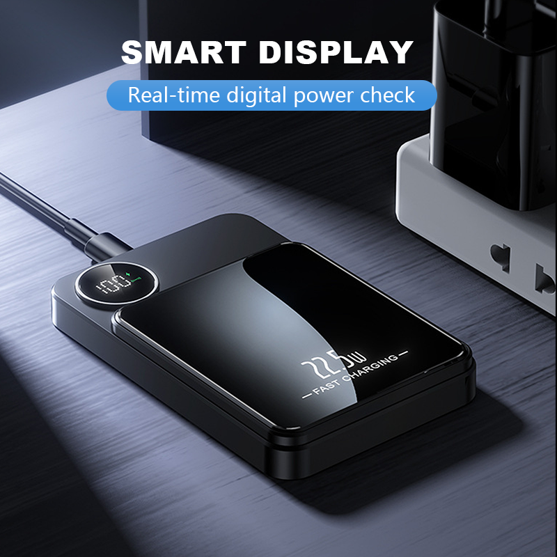 🔋Professionelles magnetisches Ladegerät für Reisende und Profis | 22,5 W kabelgebunden & 15 W kabellos | 10.000 mAh | Schnelle Lieferung