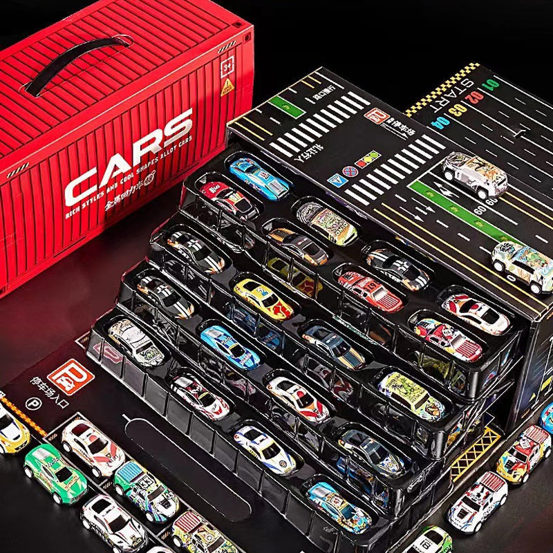Das beste Geschenk für Kinder🎁48 Mini-Rückziehautos mit integrierter Garage (Set)🚗🎪