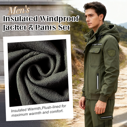 🔈🔈60% Rabatt🔥Gefüttertes winddichtes Herren-Set: Jacke und Hose