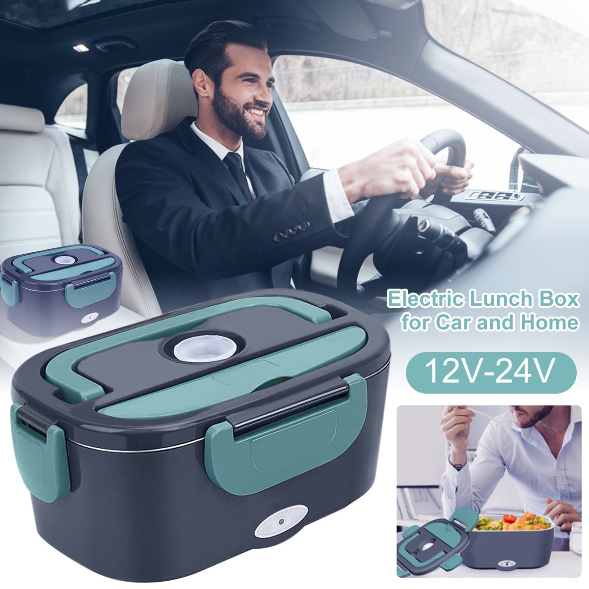 ✨🍴Mobile elektrische Brotdose – Für Auto & Haushalt, Steckdosenbetrieb, Edelstahl-Innenbehälter 🔌🍱