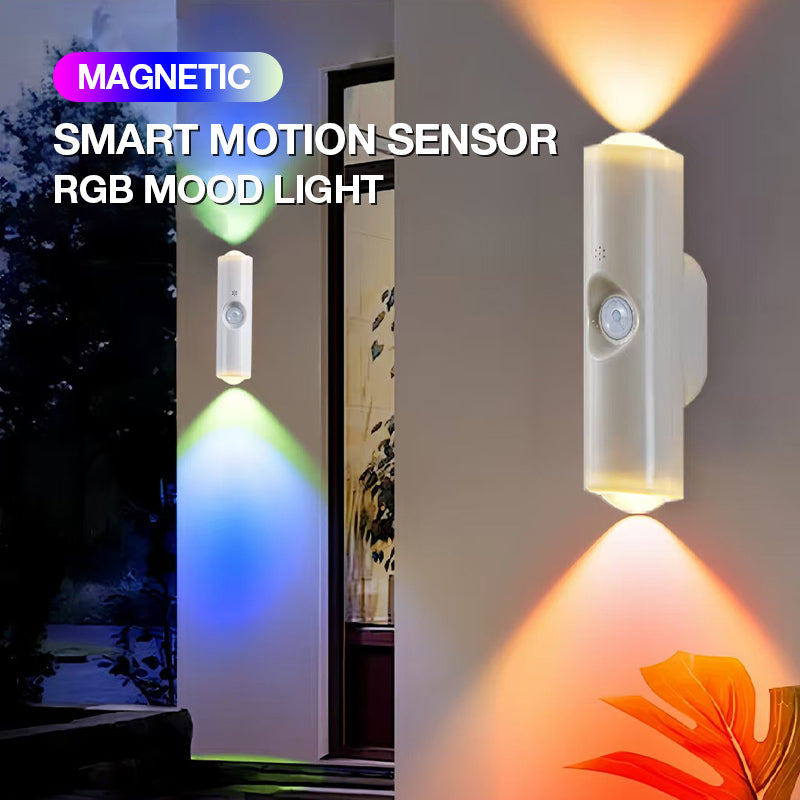 💡 Intelligente LED-Nachtlampe mit Bewegungssensor – dimmbar, RGB-Farbwechsel, USB-aufladbar & magnetisch für Schlafzimmer & Flur