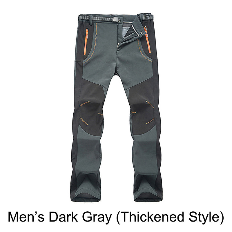 Winddichte, wasserdichte, warme Wanderhose mit elastischem Bund
