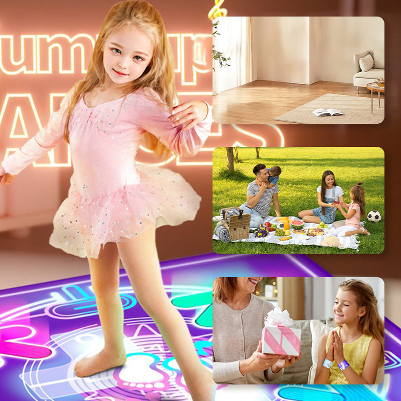 💃 LETZTER TAG 50 % RABATT! ✨ Bluetooth-Musik- und Licht-interaktive Tanzmatte – LED-Farbwechsel mit 3 Modi für Kinder- und Familienfeiern 🎵🌈