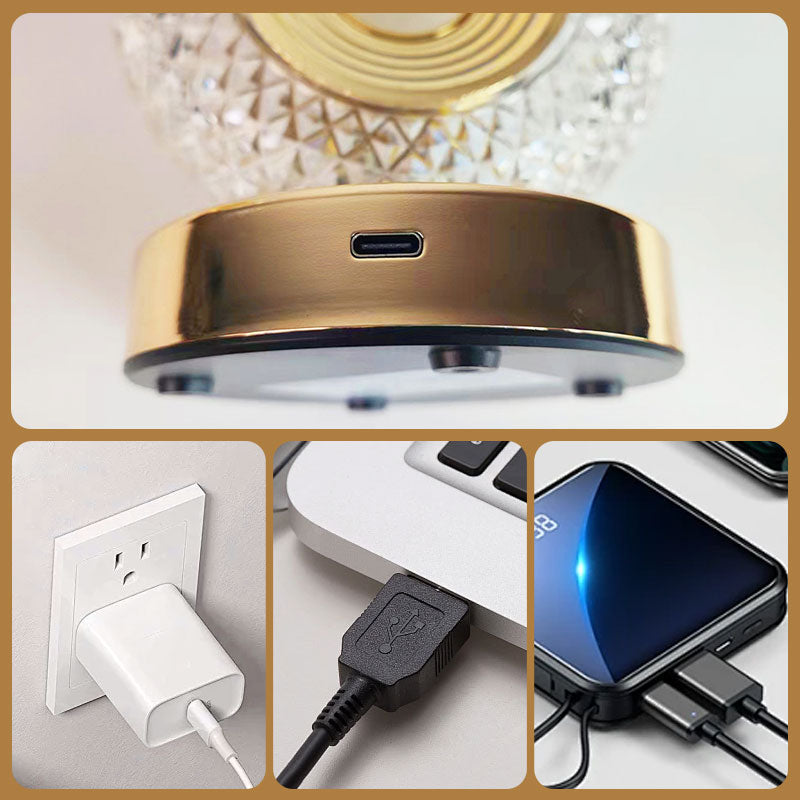 🛍️ 50 % Rabatt – Wiederaufladbare LED-Nachtlichtlampe mit Kristall-Optik, luxuriöses Design für Schlafzimmer & Wohnbereich ✨
