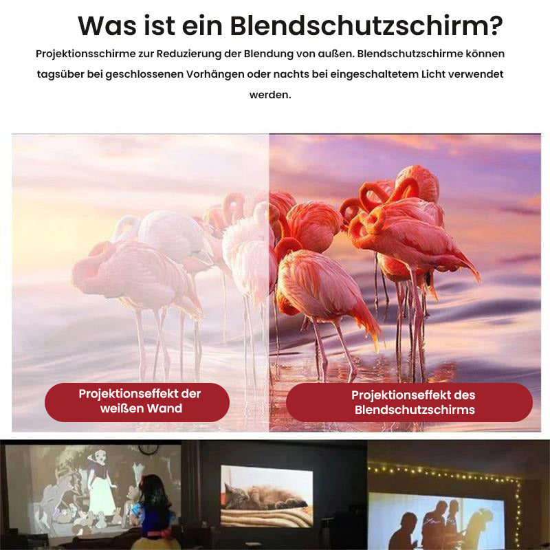 📺120 Zoll faltbare Projektions-Leinwand – matte Anti-Licht-Oberfläche für Heimkino-Feeling