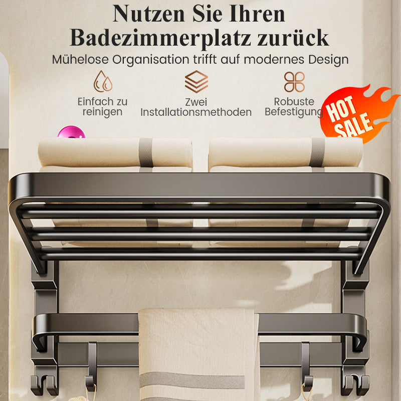 Klappbarer Handtuchhalter zur Wandmontage mit Haken