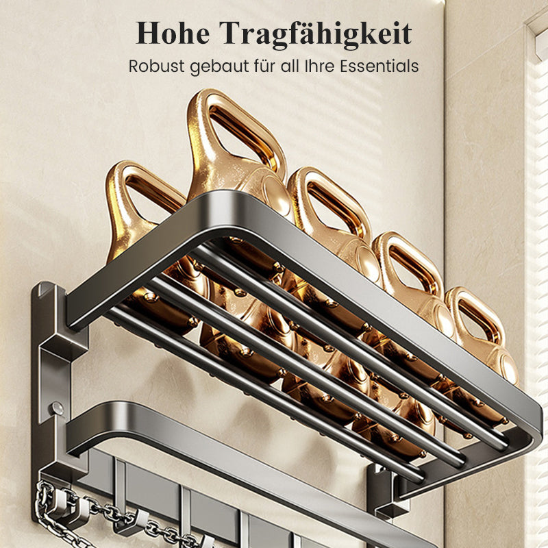 Klappbarer Handtuchhalter zur Wandmontage mit Haken