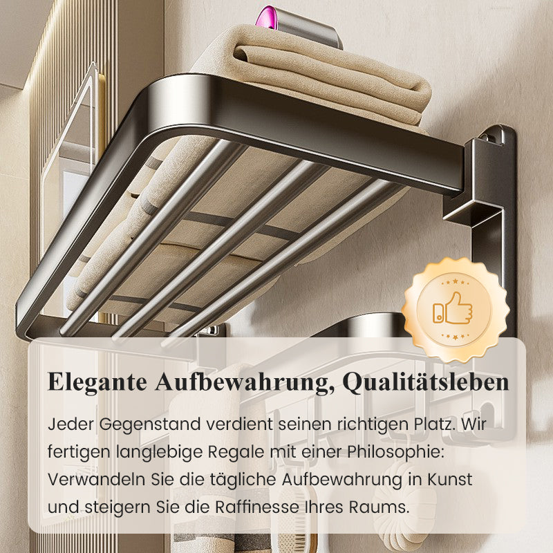 Klappbarer Handtuchhalter zur Wandmontage mit Haken