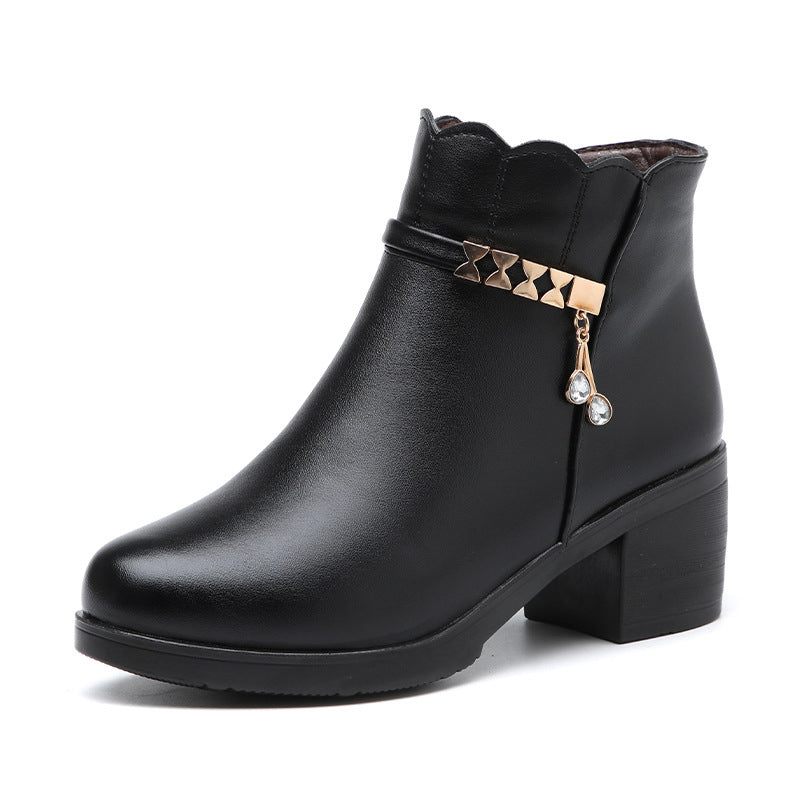 Damen-Winterstiefeletten mit Plüschfutter 【VERSANDKOSTENFREI】
