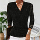 🔥Black Friday Mega-Ausverkauf  Hot Sale Offers-Women's Sparkle Crossover V-Neck Long Sleeve Top