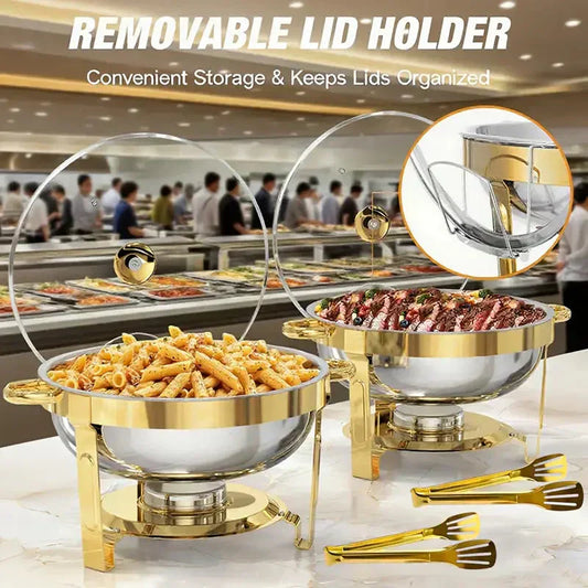 🔥 JETZT 69 % RABATT! 🎄 Buffet-Set mit Warmhaltefunktion aus Edelstahl – gleichmäßige Hitzeverteilung und langlebig, perfekt für Feste und Partys ✨
