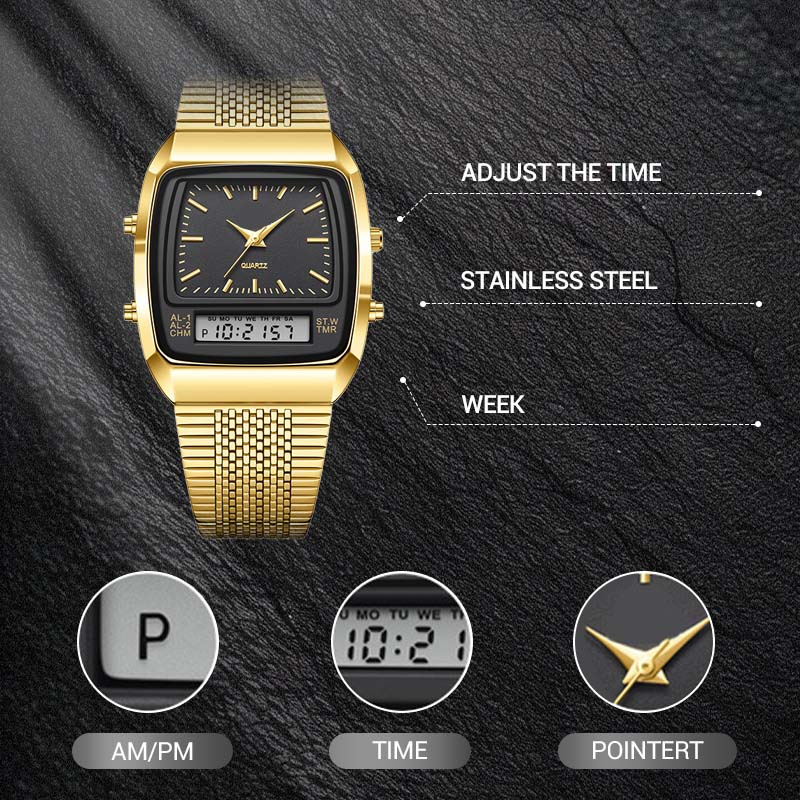LIEBIG Roman Retro Dual System Multifunktions-Digital-Sportuhr