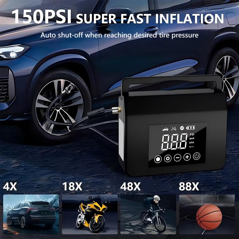 💘 Valentinstagsangebot: 50% Rabatt! 🚗Tragbarer 2-in-1 Autostarthilfe & Kompressor – 4000A Spitzenstrom & 150 PSI Schnellaufpumpen!