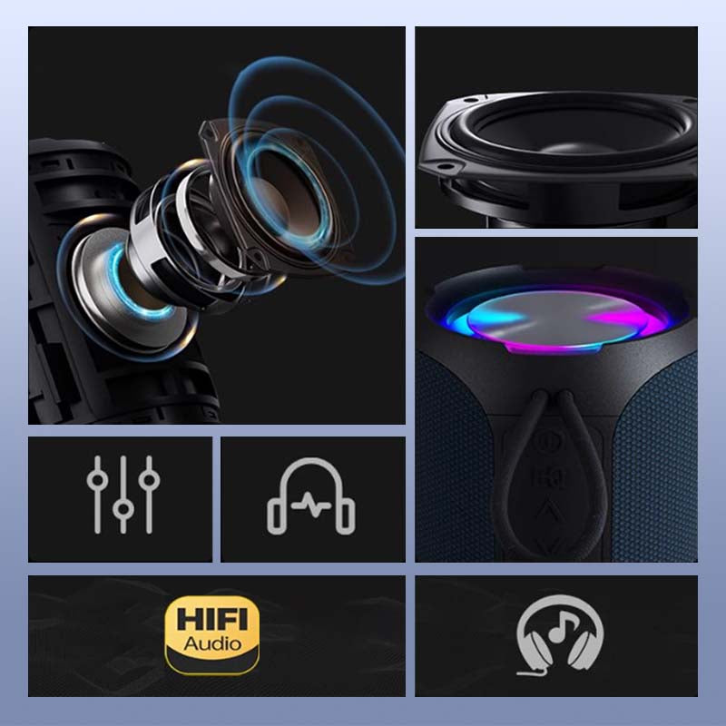 🎵40W Peak Portable Bluetooth Speaker with RGB Light💥