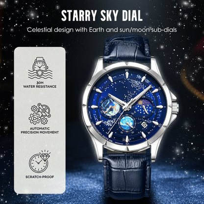 🎄 Weihnachtsangebot – Immer 50% RABATT! 🌌 Herrenuhr Leuchtender Sternenhimmel: Kosmisches Sternenzifferblatt – Nachtleuchten + Chronograph für Stil & Praxis am Handgelenk! ⌚