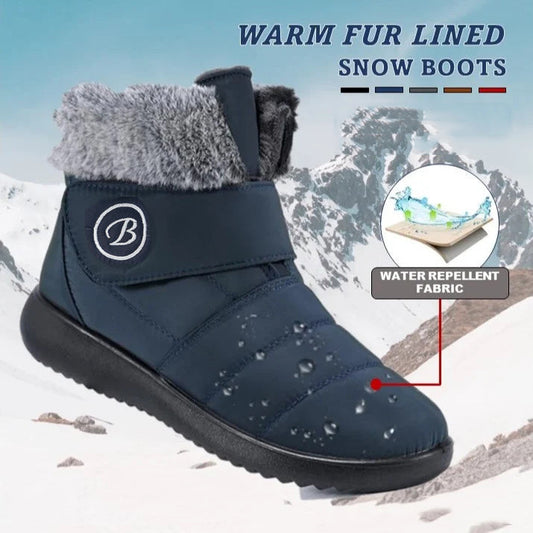 🎊Neujahrsverkauf🎊Warme, mit Fell gefütterte, wasserdichte Damen-Slip-On-Stiefel