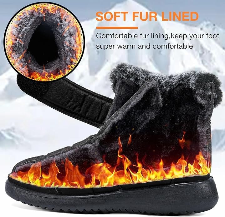 🎊Neujahrsverkauf🎊Warme, mit Fell gefütterte, wasserdichte Damen-Slip-On-Stiefel