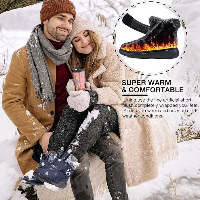 🎊Neujahrsverkauf🎊Warme, mit Fell gefütterte, wasserdichte Damen-Slip-On-Stiefel