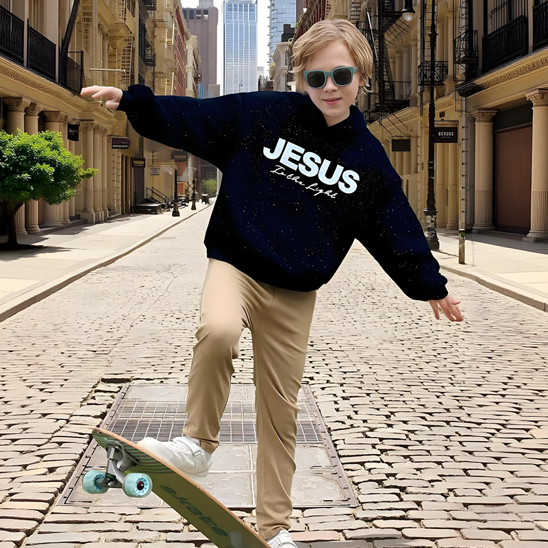 ✨🎅Weihnachtsangebote – Nur für kurze Zeit!⏰Stylishes funkelndes Strass-Hoodie "JESUS ist das Licht"