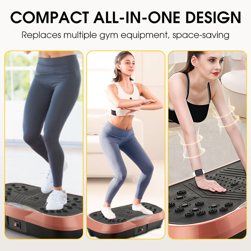 Hochleistungs-Vibrationsplatte Trainingsgerät, 200 kg Tragkraft, Bluetooth-Fernbedienung, 4 Trainingsmodi – Fitnessgerät für das Heimstudio