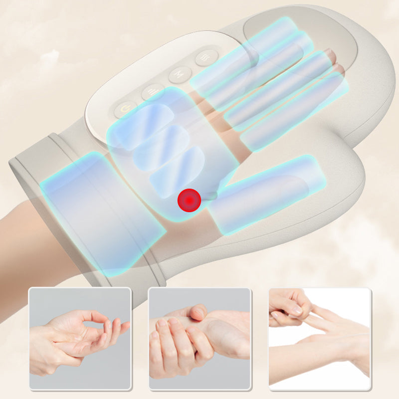 🔥50 % RABATT🔥 Handmassagegerät mit Wärme und Kompression, 3 Massagen, 4 Temperaturen, 5 Kompressionsmodelle, Handmassage für Arthritis und Karpaltunnel