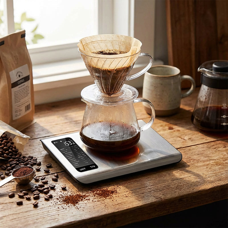 Küchenwaage digital mit Nährwertberechnung, Ernährungswaage App verfolgt 19 Nährstoffe, Kaloriendatenanalyse, 5kg Edelstahl-Lebensmittelwaage, geeignet für Gewichtsverlust