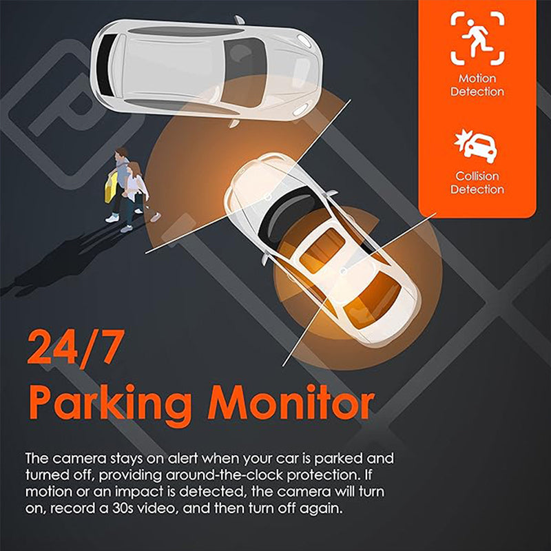 4-Channel HD Dashcam with Front Interior Rear Recording