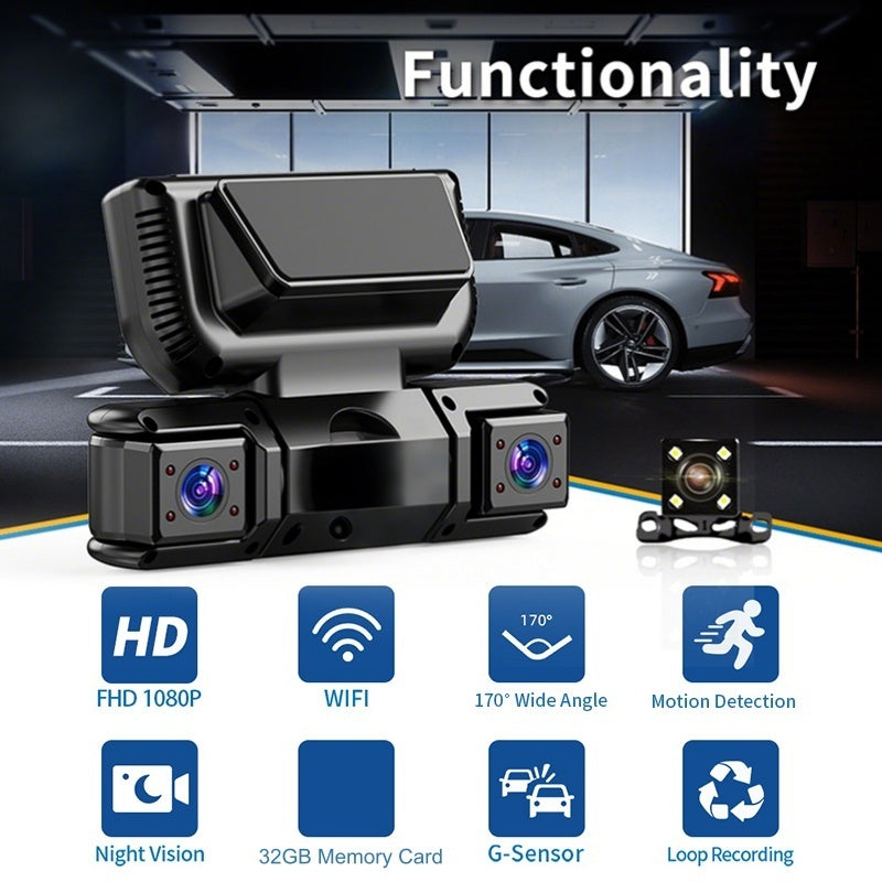 📢📢60 %  RABATT !! ⏰4-Kanal-Dashcam mit WLAN und Nachtsichtfunktion🚗💡