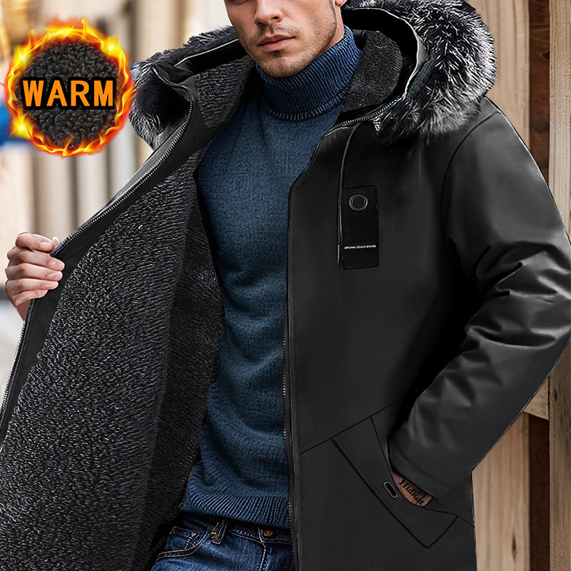 🔥Solange der Vorrat reicht 40 % Rabatt!🎉Winddichte, mittellange Parka-Jacke mit Kapuze für Herren