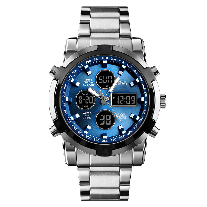 ⏰ Wasserdichte Analog-Digital-Militäruhr für Herren – 48 mm, multifunktional & Armband aus Edelstahl! 🕰️💪