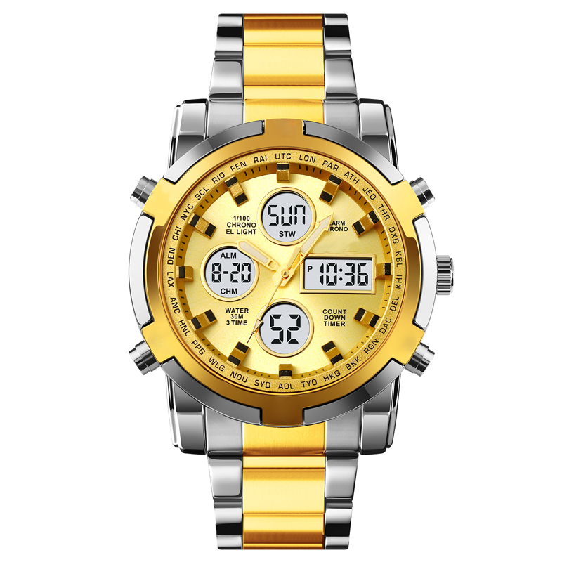 ⏰ Wasserdichte Analog-Digital-Militäruhr für Herren – 48 mm, multifunktional & Armband aus Edelstahl! 🕰️💪