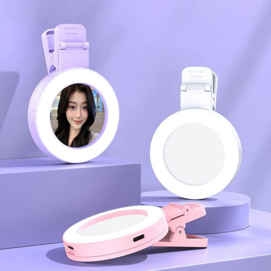 Aufsteckbares Ringlicht mit Schminkspiegel und Fernbedienung