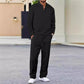 🔥Herren Waffelstrick-Set: Sweatshirt & Hose mit geradem Bein