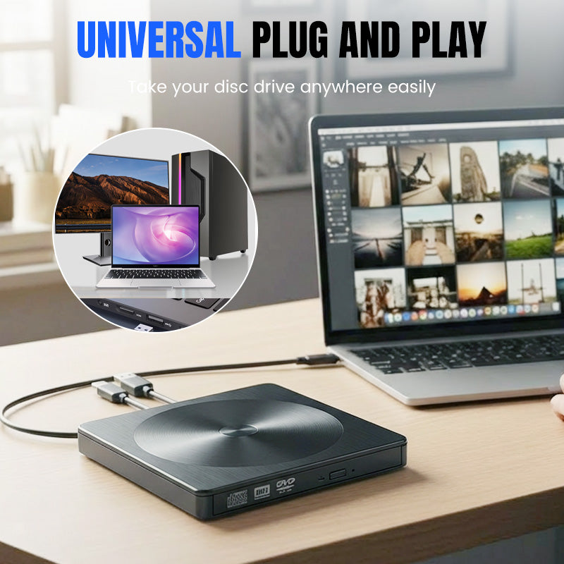 📢📢60 % Rabatt!! ⏰6-in-1 USB-externes DVD-/CD-Laufwerk und Hub