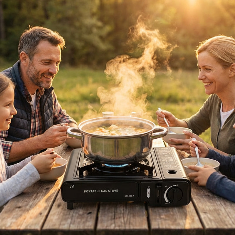 💎 55% RABATT! 💎 Tragbarer Kocher für Butan und Flüssiggas – Dual-Fuel-Kompatibilität, 2900 W Leistung & Ultra-Tragbares Design