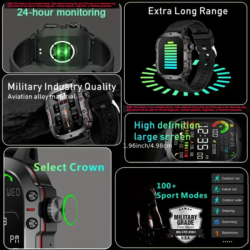 📢📢50% RABATT !!⏰Robuste Outdoor-Smartwatch – über 100 Sportmodi