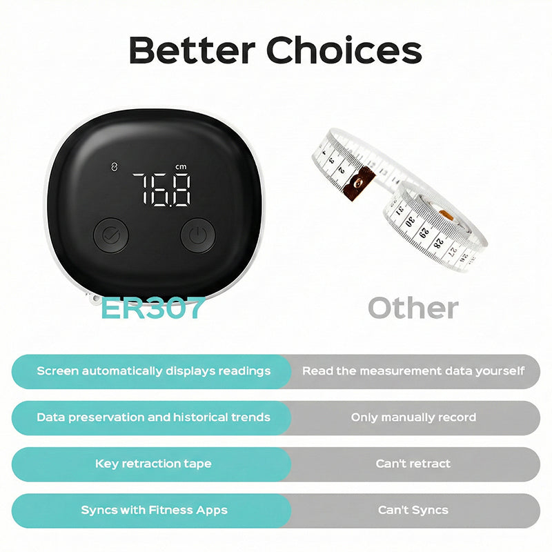 Smart Ruler-Körpermaßband, LED-HD-Vollbild-Fitnessgerät, Fitdays-APP-kompatibel