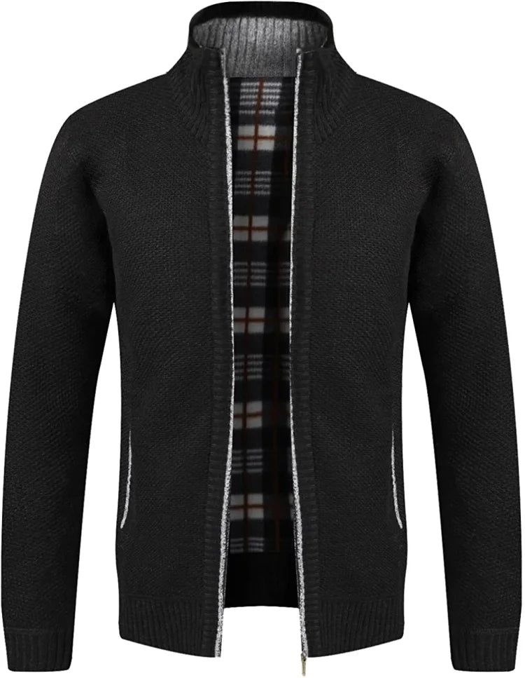 Herren-Strickjacke mit Reißverschluss und einfacher Tasche