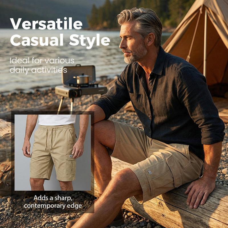 🥳2026 HEISSER VERKAUF🩳60% RABATT! Leichte Cargoshorts – Atmungsaktives Material, knielang. Sichere Taschen für Handy und Schlüssel. Bequem den ganzen Tag. ✅☀️