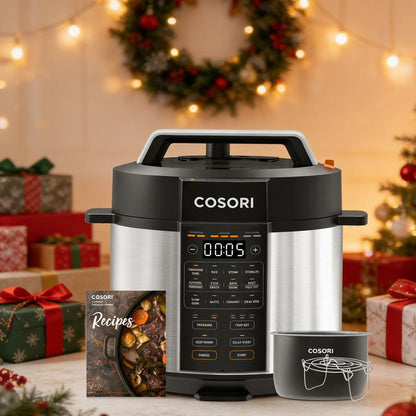 Schnellkochtopf Elektrisch, 6L, Digital, 9-in-1 Programme, Edelstahl, Schnell & Energiesparend, Für Gesundes Kochen, Leicht zu Reinigen, Ideal für Familien