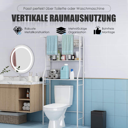 3-stöckiges Aufbewahrungsregal über der Toilette